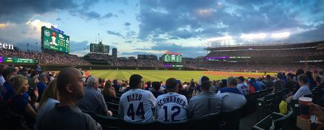 spectator at a baseball stadium in chicago