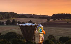 landscape of Hot Air Balloon Montgolfiade Mass