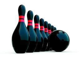 Bowling as illustration on white