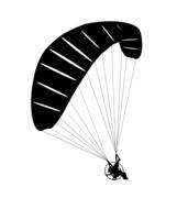 paraglider in flight drawing