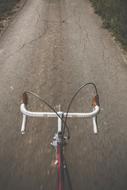 Bicycle handlebar at empty road