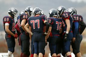 American Football Team before the game