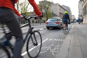 Cyclists Path Traffic