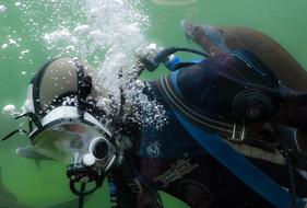 portrait of Scuba Diver in water