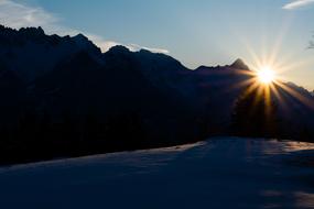 Mountains at the Sunrise light