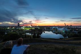 evening panorama of the Olympic Park in Munich