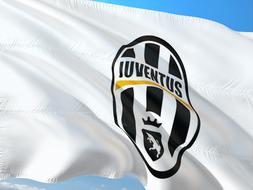 white flag of the football club juventus turin