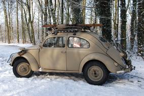 Car Vintage in a snowy forest