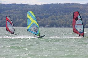 windsurfing competition on Lake ammersee, Germany