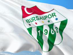 Bursaspor football club logo on the flag
