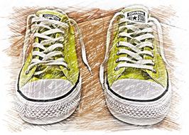 sneakers as a drawing colorful