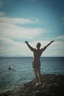 athlete on the coast on a sunny day