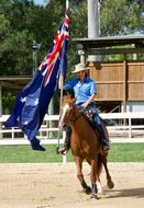 equestrian competition with australian flag