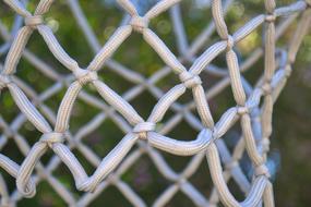 closeup view of Basketball Net Knots Rope