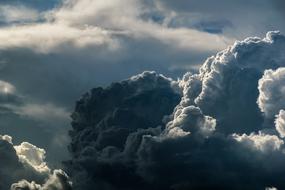 cumulus clouds in the sky in cloudy weather