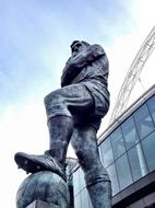 stone Statue of Football Hero Bobby