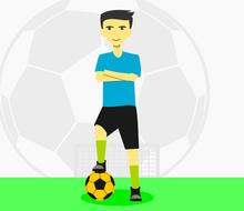 soccer player with yellow ball as an illustration
