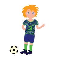 footballer boy ball drawing
