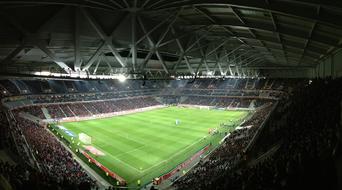 corner photo of game on football stadium