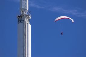 paraglider near the tower