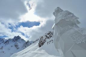 Beautiful landscape of the snowy Alps in Haute-Savoie in France