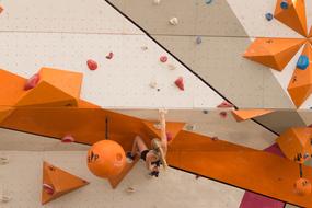 climbing young woman