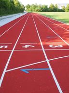 numbers on the rubber coating in the stadium