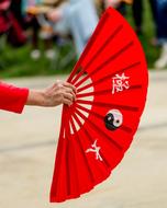 red japanese fan