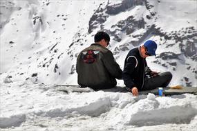 men on The Alps Snow Tops