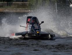 Motor Racing Boat on Waters