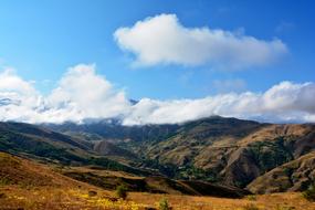white clouds at scenic Kaçkar Mountains, turkey