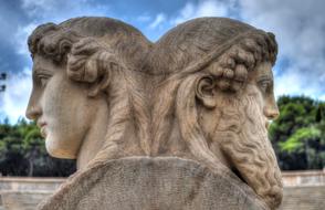 busts of greek statues close up
