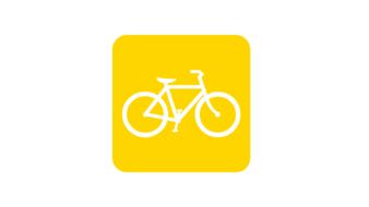 bike yellow sign drawing