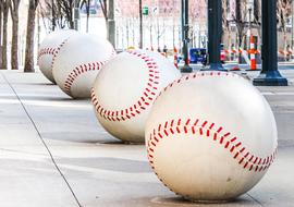 Reds Baseball Ball sculptures