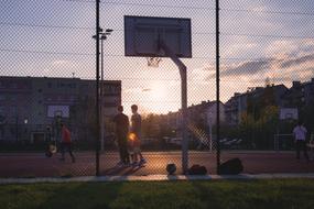 People Active on basketball court