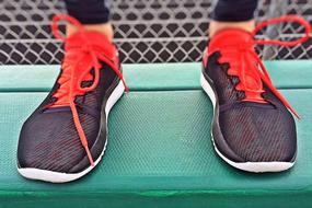 red sport shoes for running