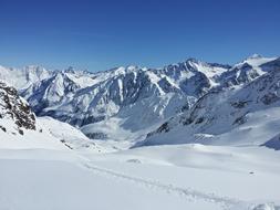 stubai valley in snow-capped mountains