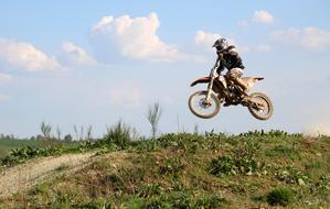 Motorcycle Motocross on hill