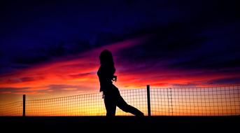 Silhouette Sunset Dance girl