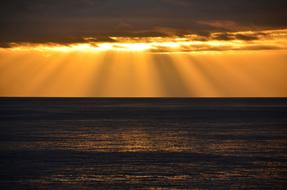 sunrise in the clouds over the atlantic