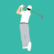 golf player as a drawing