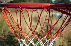 closeup view of Basketball hoop