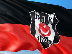 Football Soccer red black flag