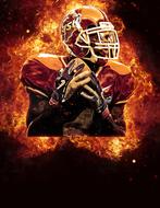 american football sport fire person