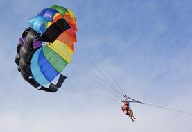 parachuting on a sunny day