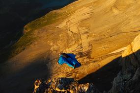 extreme parachute jump over mountains in Switzerland