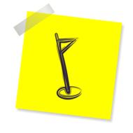 golf flag yellow sticker