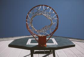 Basketball Hoop and blue sky