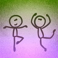 dance background funny stick drawing