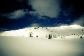 Mountain Alpine snow dark sky